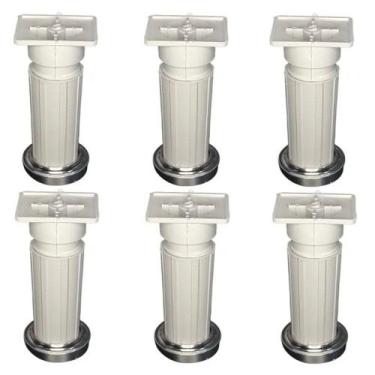 Imagem de Kit C/ 6 Peças - Pe Para Armario França 14 a 17cm Branco - Fabio Ferra