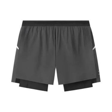 Imagem de Shorts Esportivos Masculinos De Compressão De Camada Dupla, Secagem Rá