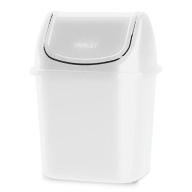 Imagem de Lixeira Basculante Retangular de Pia 3,5L Preto ou Branco Plástico Coz