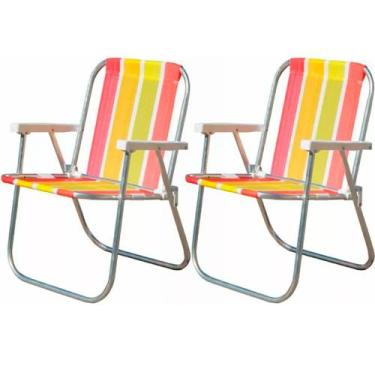 Imagem de Kit 2 Cadeiras de praia varanda alta em alumínio - CAD0047 - Botafogo