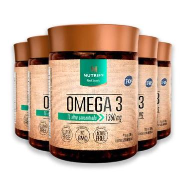 Imagem de Kit 5 Ômega 3 TG Nutrify 120 Cápsulas, sem sabor