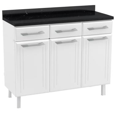 Imagem de Balcão de Cozinha de Aço Triplo Telasul Topázio C/ Tampo