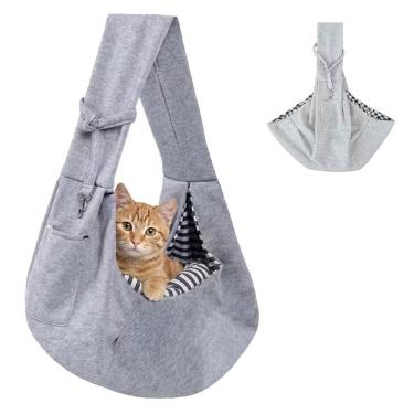 Imagem de Bolsa Canguru Transporte Cachorro Gato Pet Animal Tira de Ombro Malha Resistente Tecido Respiravel Confortavel