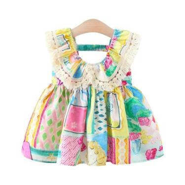 Imagem de Vestido De Verão Em Algodão Com Renda Para Meninas, Vestido De Praia F