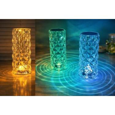 Imagem de Luminária de Mesa LED Multicor Cristal Decorativa Com USB 21cm - TOP R