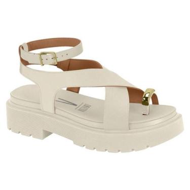 Imagem de Sandalia Tratorada Vizzano Flatform Dedo Ring Toe Lançamento, 37, Bran