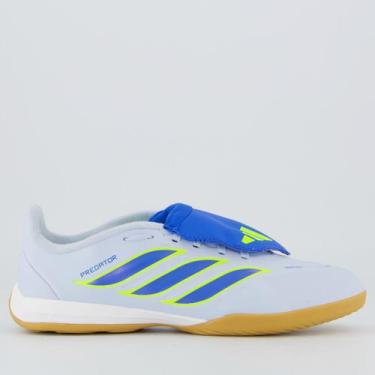 Imagem de Chuteira Adidas Predator League Juvenil Futsal Azul e Verde, 35