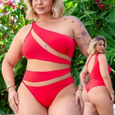 Imagem de Maiô Nula Manga 3 Cores com Tule Feminino Degradê e Liso Poliamida Alt