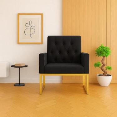 Imagem de Poltrona para Sala Quarto e Salão de Beleza Thais com Base de Ferro Do