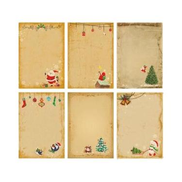 Imagem de Conjunto De Papéis E Envelopes De Natal Vintage Com Desenhos De Papai 