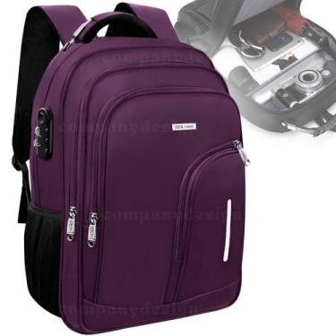 Imagem de Mochila Bolsa Masculina Feminina Antifurto Com Marcador de Bagagem e C
