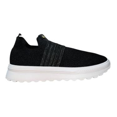 Imagem de Tênis Slip On Casual Esportivo de Malha Feminino Moleca 5809.108 Preto