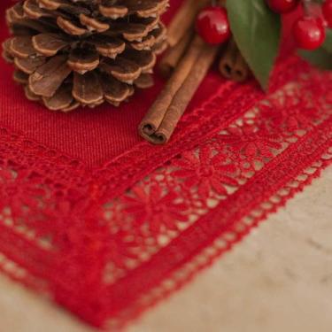 Imagem de Caminho de Mesa Retangular 40x170cm Natal 1635 - Rafimex, Vermelho