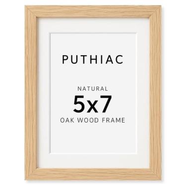 Imagem de Porta-retratos Puthiac Oak Wood 5x7 para arte de parede, foto, bege