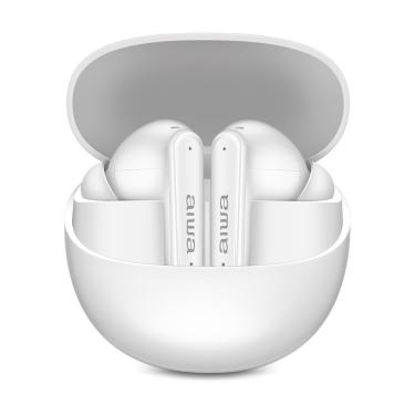 Imagem de Fone de Ouvido Earbud Bluetooth Aiwa AWS-EB-04-W com ANC IPX4 e Até 26 Horas de Bateria Branco