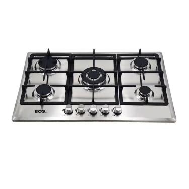 Imagem de Fogão Cooktop a Gás EOS ECG05 5 Bocas Inox com Trempe em Ferro Fundido e Tripla Chama Bivolt