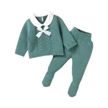 Imagem de Conjunto De Outono E Inverno Para Bebês Meninas, Gola Virada Para Baix
