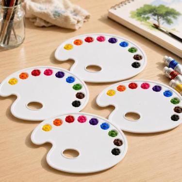 Imagem de Paleta Godê Plástica Oval para Pintura com 9 Cavidades Cada Compatível