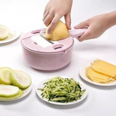 Imagem de Kit Ralador 12 Peças Mandoline Fatiador Legumes Frutas Descascador Cor