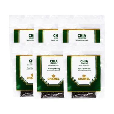 Imagem de Kit 6 Sementes De Chia Chamel 50g Salvia Hispanica
