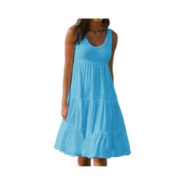 Imagem de Vestido Midi Feminino Sexy Sem Mangas E Decote Nas Costas, Elegante, L
