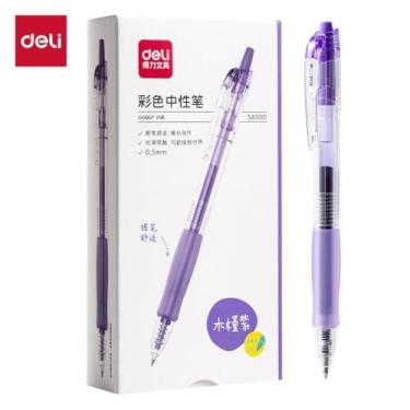 Imagem de Caneta GEL Retratil C/GRIP Roxa 0,5MM CX.C/12 - Deli