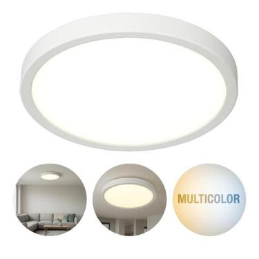 Imagem de Plafon LED Sobrepor 39cm Branco 30W Bivolt  3 Temperaturas de Cor  Mod