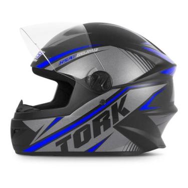Imagem de Capacete Moto Fechado Pro Tork R8 + Narigueira G8, AZUL, 60