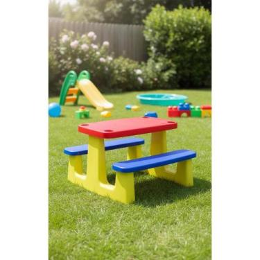 Imagem de 2x Mesa Infantil Pic-Nic Colorida +2 Anos Porta Copo - Congratulations