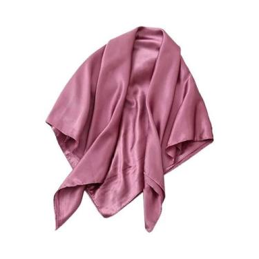 Imagem de Lenço De Seda Satinada Para Mulheres, 90cm, Em Cores Sólidas, Hijab, L