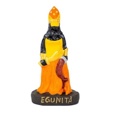 Imagem de Escultura Orixa Egunitá Laranja 10 cm Resina - Lua Mística - 100% Orig
