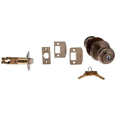 Imagem de Schlage F51AGEO621 Maçaneta de porta à prova de pânico com chave georgiana de níquel envelhecido F51A