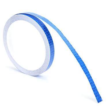 Imagem de 01 02 015 Adesivos refletivos de bicicleta, fita luminosa para bicicleta, padrão hexagonal multiuso para bicicleta (azul)