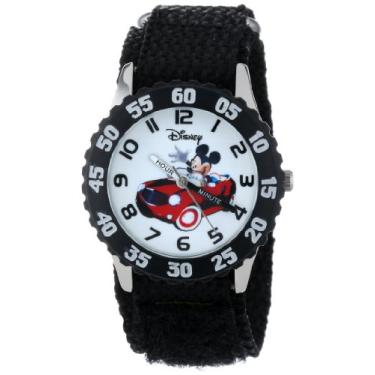 Imagem de Disney Relógio infantil de aço inoxidável Mickey W000975 com pulseira de nylon