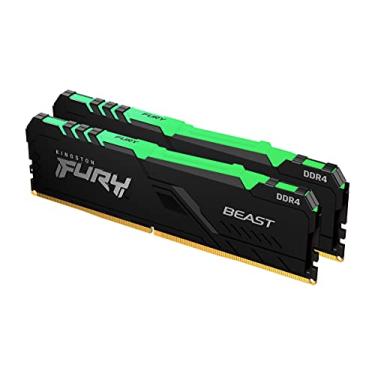 Imagem de KF436C18BBAK2/64 - Kit de memórias de 64GB (2 x 32GB) DIMM DDR4 3600Mhz FURY Beast RGB 1,35V 2Rx8 288 pinos para desktop/gamers