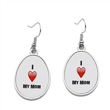 Imagem de Brinco I Love my Mom - Brincos com pingente para meninas - Presente de festa de aniversário dos namorados
