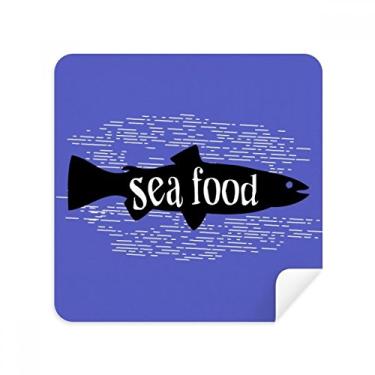 Imagem de Tecido de camurça com contorno de peixe preto com óculos naturais de limpeza de tela 2 unidades