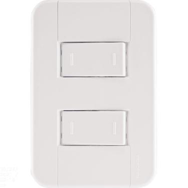 Imagem de Conjunto 4x2 com 2 Interruptores Paralelos 10 A 250 V Tramontina Tablet Branco Tramontina