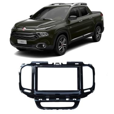 Imagem de Moldura Painel Fiat Toro 2016 a 2021 Expex Black Piano Padrão Chinês Japonês 1din 2din