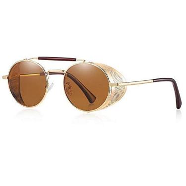 Imagem de Óculos de Sol Barcur Steampunk Polarizados Anti Reflexo com Proteção uv400 BC8375