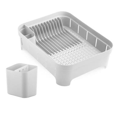 Imagem de Kit Escorredor De Louça Prato Talheres Utensílios De Cozinha Branco