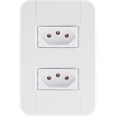 Imagem de Conjunto 4x2 com 2 Tomadas 2P+T 20 A 250 V Tramontina Tablet  Branco Tramontina