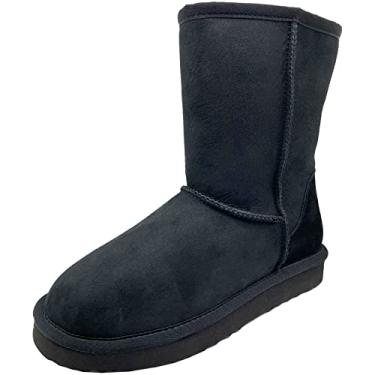 Imagem de ZEYIwearable Bota feminina de inverno de lã de carneiro unissex OPLE, Preto, 8