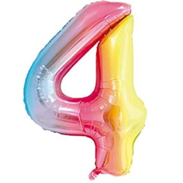 Imagem de Balão De Número Grande Multicolor Metalizado 40cm (4)