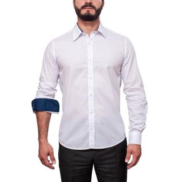 Imagem de Camisa Social Em Algodão E Microfibra Slim Fit Branco - Brotherhood