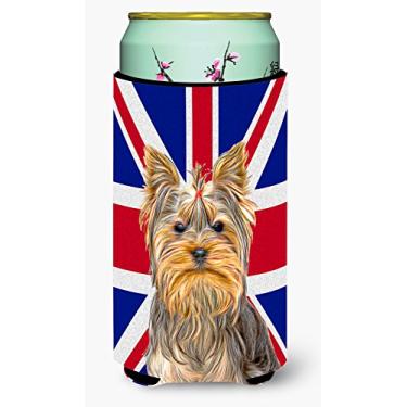 Imagem de Yorkie / Yorkshire Terrier with English Union Jack British Flag Tall Boy Beverage Insulator Hugger KJ1163TBC