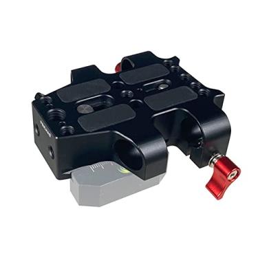 Imagem de 1 conjunto de placa de base antiderrapante para gaiola de câmera com acessórios duplos de 15 mm para gaiola de câmera