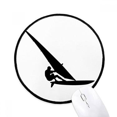 Imagem de DIYthinker Tapete de mouse esportivo surfando veleiro jogador de mouse pad desktop escritório tapete redondo para computador