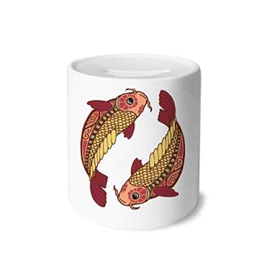 Imagem de DIYthinker Pisces Constellation Zodiac Symbol Money Box Saving Banks Ceramic Coin Case Kids Adults