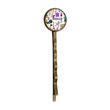 Imagem de França Landscap Animais Bandeira Nacional Retro Metal Hair Bobby Pin Headwear